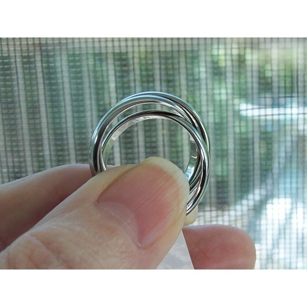 Russian Intertwined Wedding Rings Stainless Steel High Polished - Picture 7 of 14